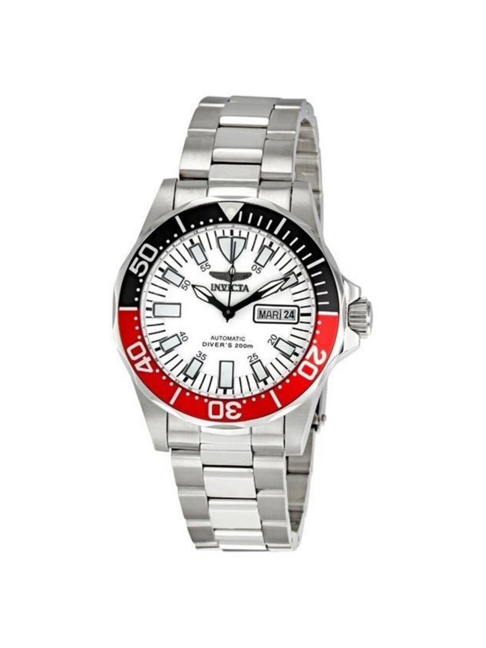 NWT Invicta Signature Pro Diver Automatic White Dial Coke Bezel Men's Watch